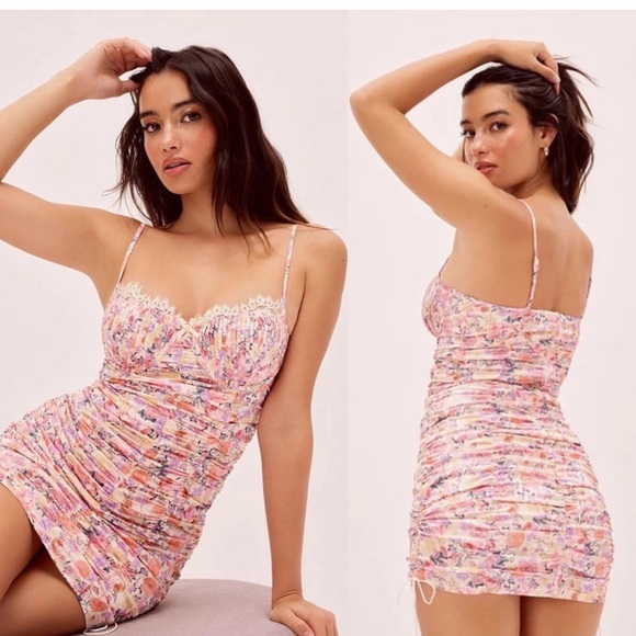 For Love And Lemons Dresses & Skirts - For Love & Lemons Gardenia Floral Mini Bustier Slip Dress